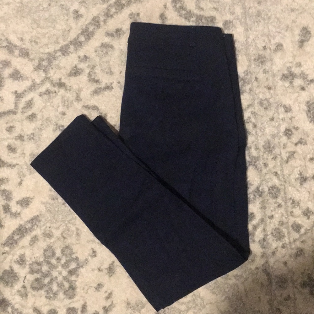 Navy, skinny leg dress slack